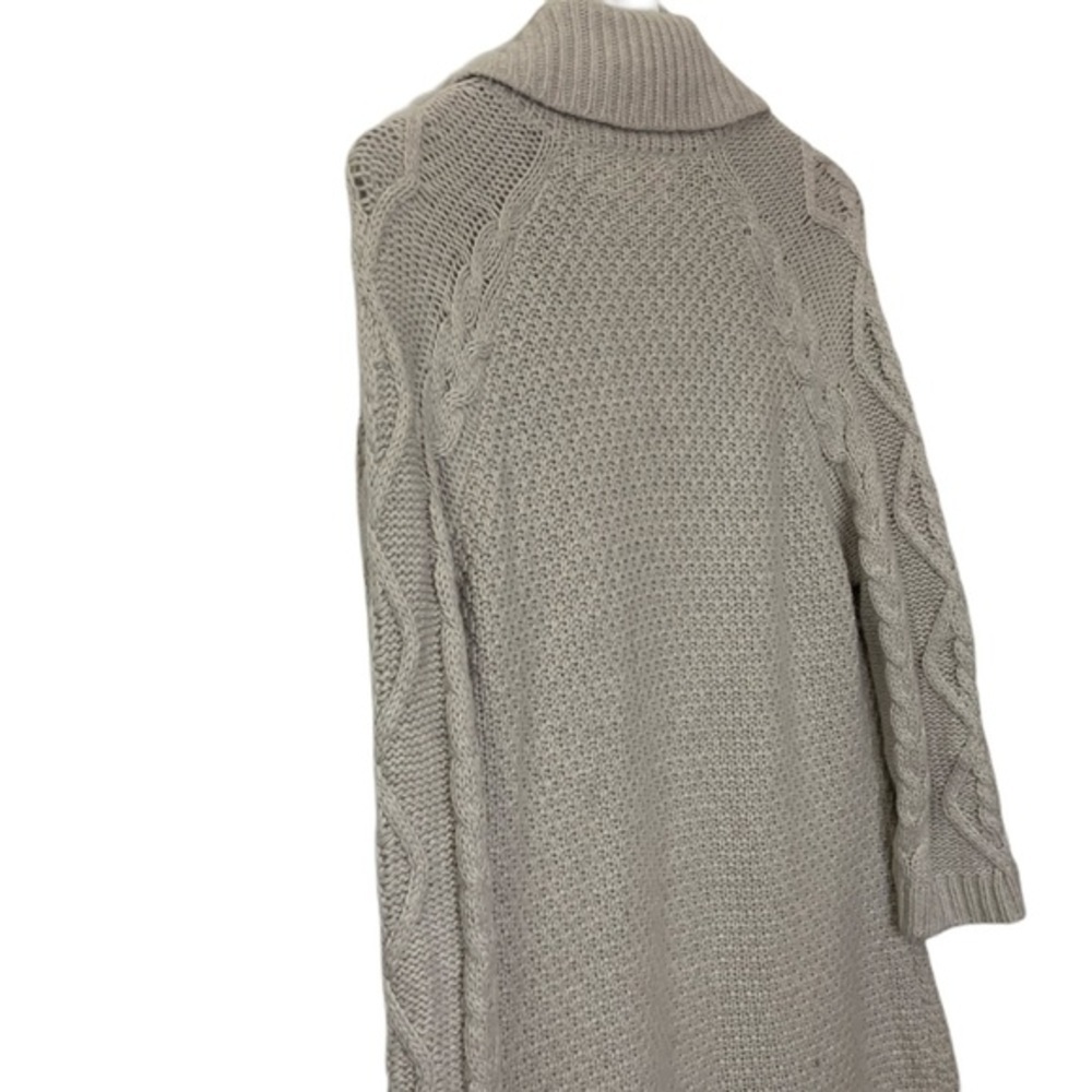 Alpaca Max Studio Long Open Front Tan Chunky Long… - image 2